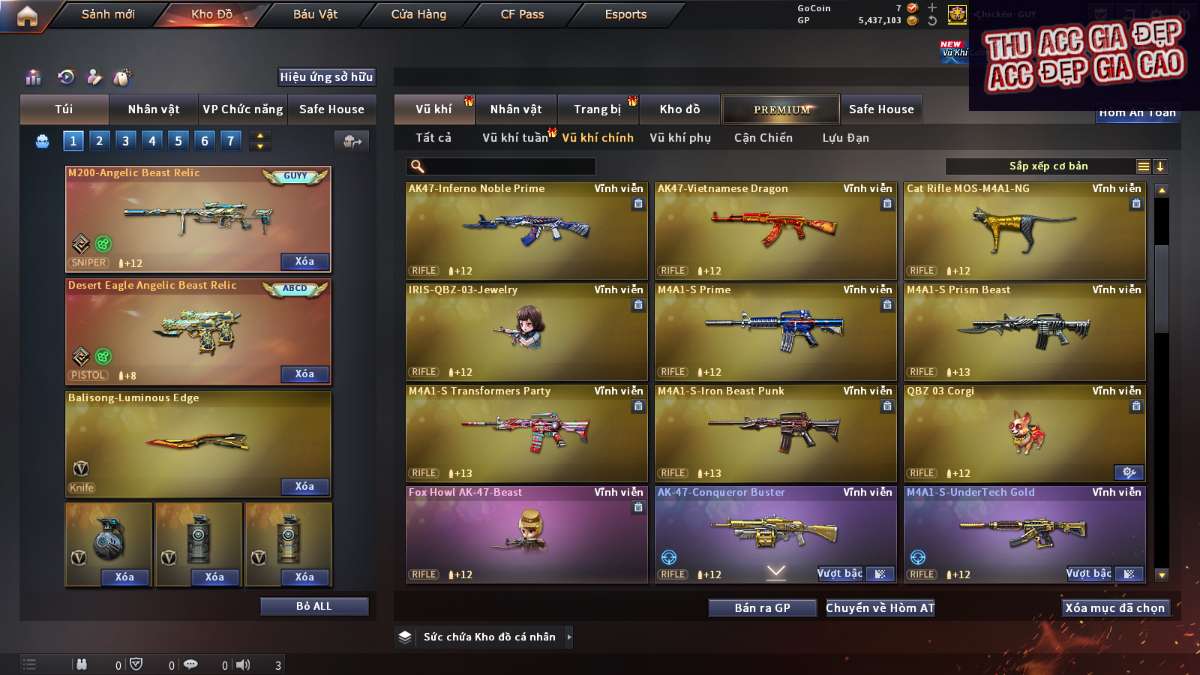 shop acc cf uy tin gia re